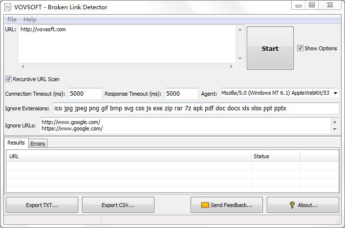 VovSoft Broken Link Detector英文绿色版(网站死链检测软件)