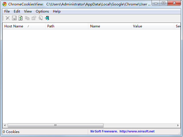 ChromeCookiesView绿色英文版(谷歌COOKIES查看工具)