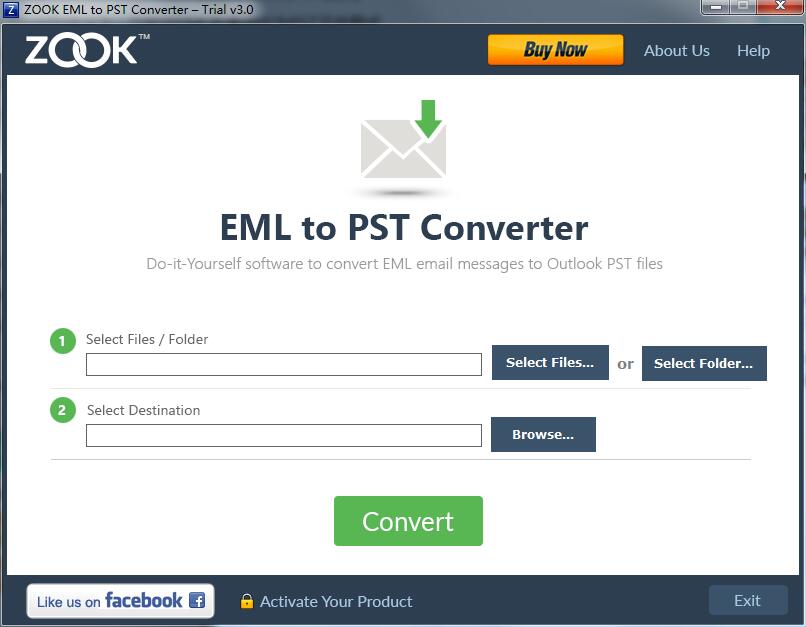 ZOOK EML to PST Converter英文安装版