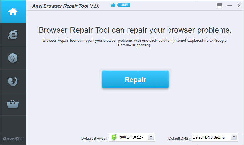 Anvi Browser Repair Tool英文版(<a href=https://www.officeba.com.cn/tag/liulanqi/ target=_blank class=infotextkey>浏览器</a>修复工具)