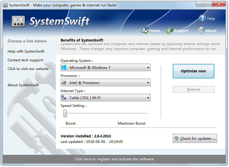 SystemSwift绿色英文便携版(电脑提速工具)