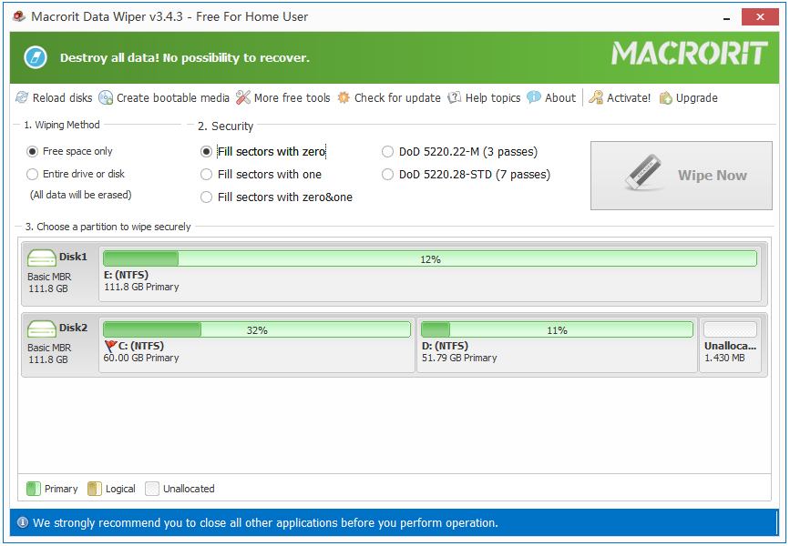 Macrorit Disk Partition Wiper免费版(硬盘格式化工具)