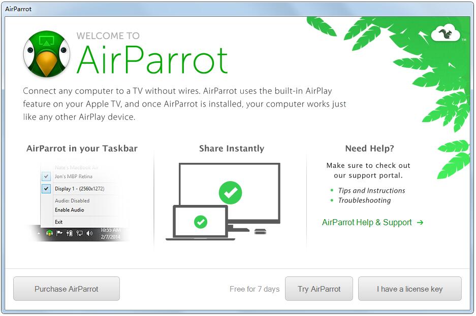 AirParrot英文安装版(PC传屏工具)