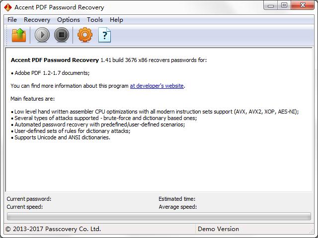Accent PDF Password Recovery英文安装版(PDF密码恢复软件)