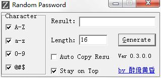 Random Password绿色英文版(随机密码生成器)