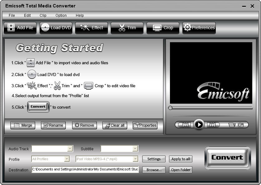 Emicsoft Total Media Converter免费版(全媒体转换器)