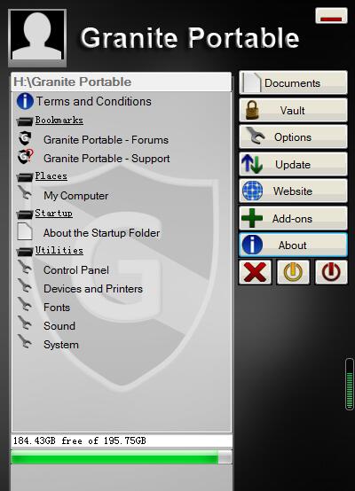 Granite Portable绿色英文版(U盘文件加密工具)