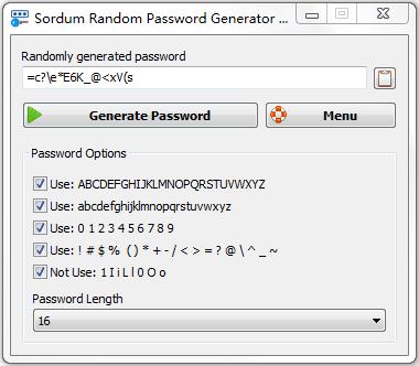Sordum Random Password Generator绿色英文版(强密码随机生成器)