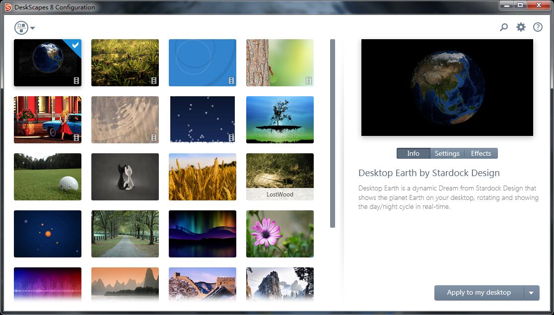 Stardock Deskscapes英文安装版(动态桌面)
