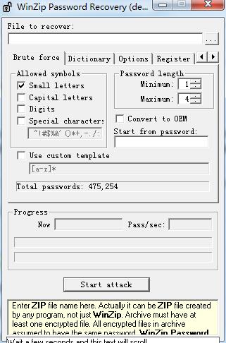WinZip Password Recovery英文安装版