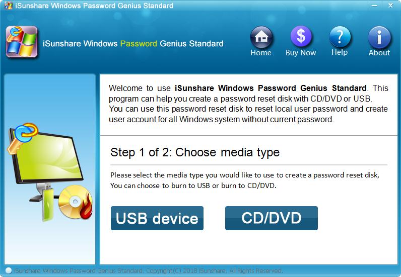 iSunshare Windows Password Genius官方安装版(Windows密码恢复工具)