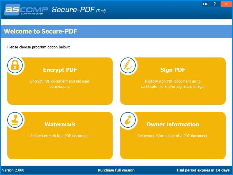 Secure-PDF多国语言安装版(PDF加密软件)
