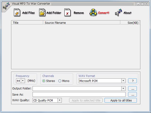 Visual MP3 To WAV Converter英文安装版(mp3转wav工具)