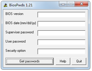 Biospwds英文绿色版(获取Bios密码软件)