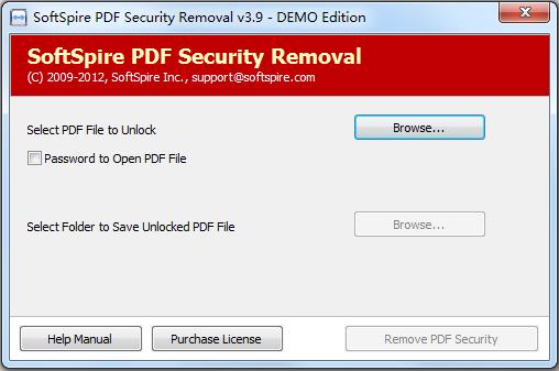 SoftSpire PDF Security Removal英文安装版(PDF密码删除工具)