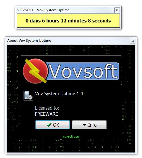 Vov System Uptime英文安装版(系统运行时间显示工具)