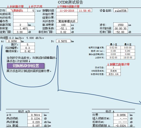 光缆测试资料生成模板绿色版