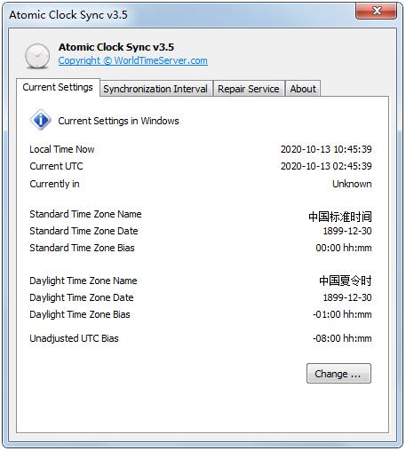 Atomic Clock Sync绿色英文版(时间同步工具)