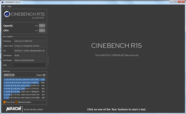 Cinebench R15中文版(系统测试)