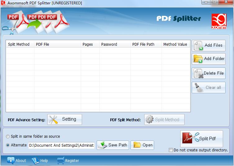 Axommsoft PDF Splitter英文安装版