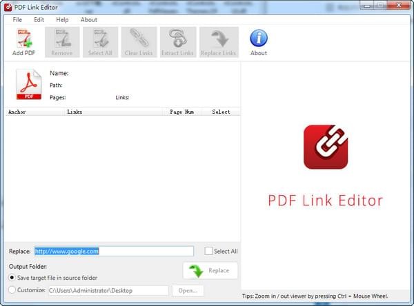 PDF Link Editor<a href=https://www.officeba.com.cn/tag/lvseban/ target=_blank class=infotextkey>绿色版</a>(pdf超链接修改工具)