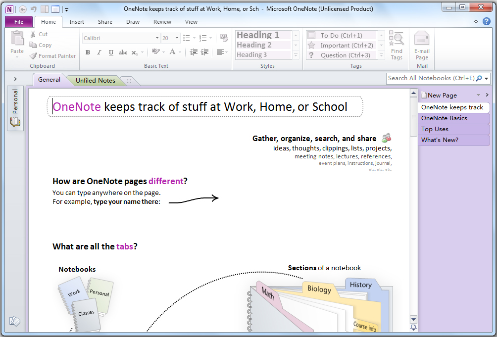 Onenote2010英文独立版附秘钥(微软笔记本)