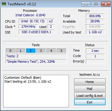 TestMem5免费版(内存测试程序)
