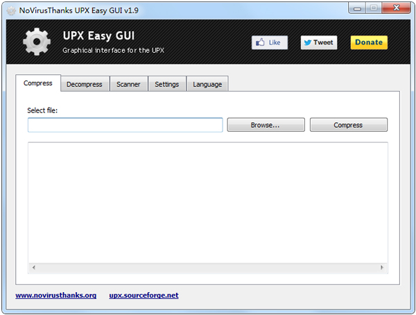 NoVirusThanks UPX Easy GUI<a href=https://www.officeba.com.cn/tag/lvseban/ target=_blank class=infotextkey>绿色版</a>(PE文件压缩工具)