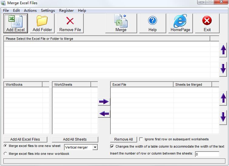 Merge Excel Files 14.9.1 英文安装版(Excel文件合并)