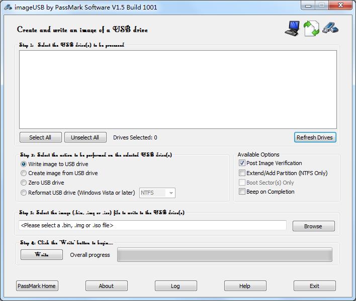PassMark ImageUSB英文绿色版(U盘镜像工具)