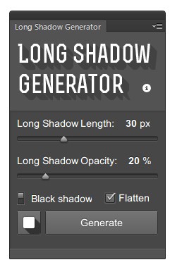 Long Shadow Generator英文免费版(Ps长阴影制作插件)