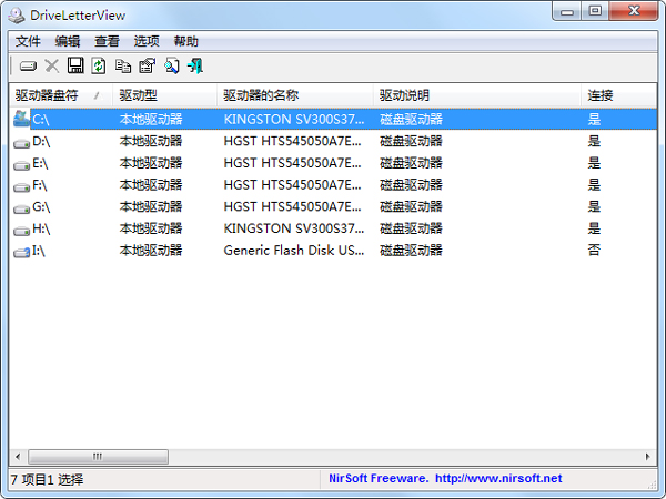 DriveLetterView绿色中文版(盘符查看工具)