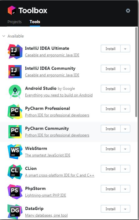 JetBrains Toolbox英文安装版(JetBrains软件管理工具)