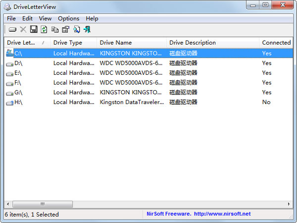 DriveLetterView英文绿色版(盘符查看工具)