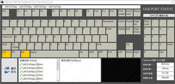 键盘检测工具免费版(DAS G2 104&105 Keyboard Test Tool)