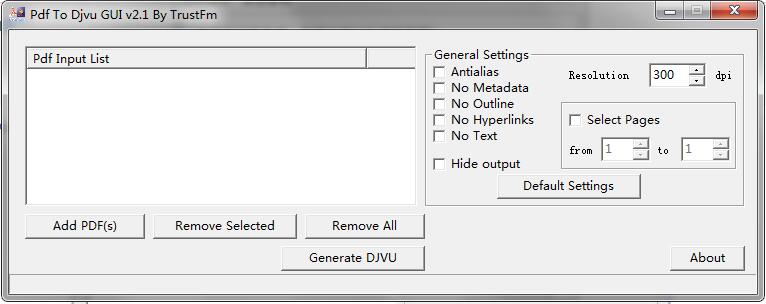 Pdf To Djvu GUI英文绿色版