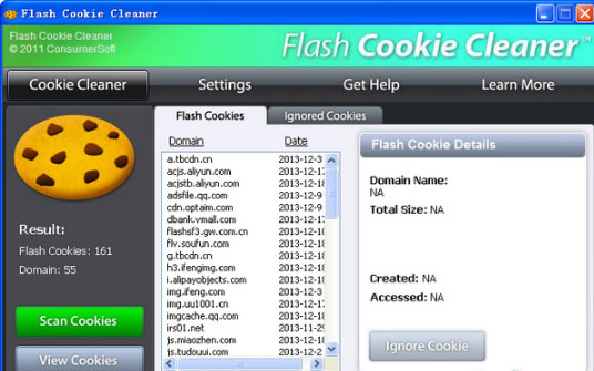 Flash Cookie清理工具绿色英文版