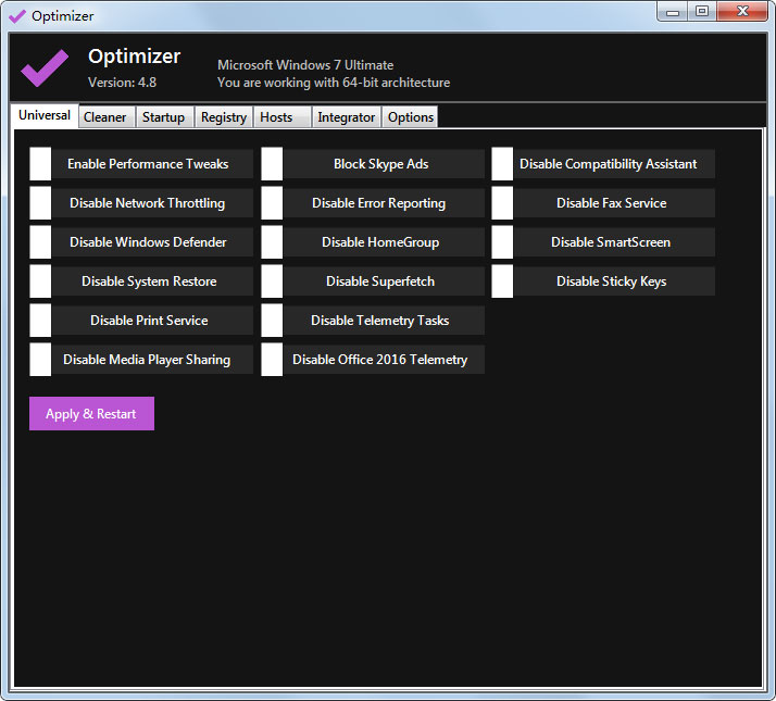 Optimizer绿色版(系统优化清理工具)