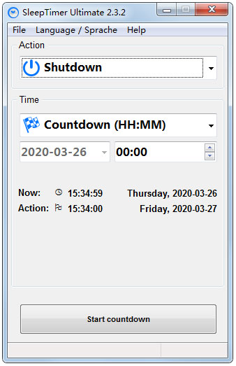 SleepTimer英文绿色版(自动关机软件)