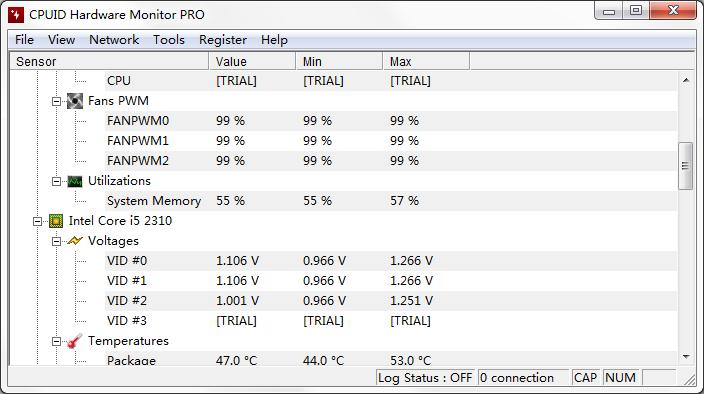 HWMonitor PRO绿色英文版(CPU监测器)