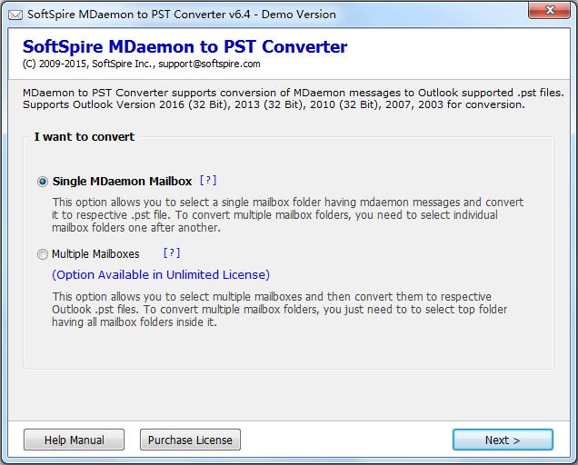 SoftSpire MDaemon to PST Converter英文安装版