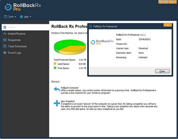 RollBack Rx Pro中文免费版(电脑系统备份还原工具)