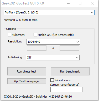 Geek3D GpuTest GUI免费版(显卡测试软件)