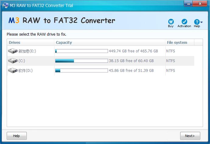 M3 RAW To FAT32 Converter英文安装版(RAW分区转FAT32工具)