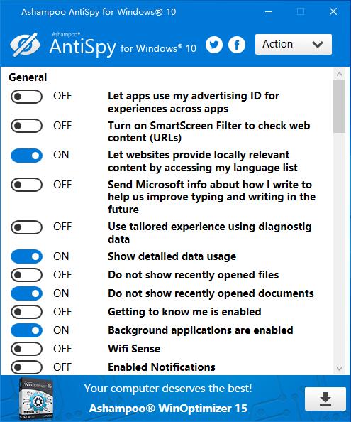 Ashampoo AntiSpy for Windows 10绿色英文版