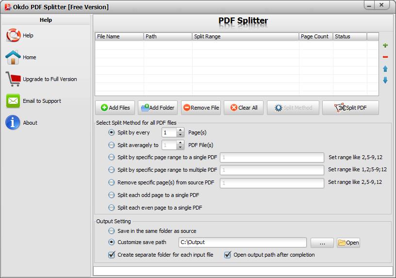Okdo pdf Splitter英文安装版(PDF分割工具)