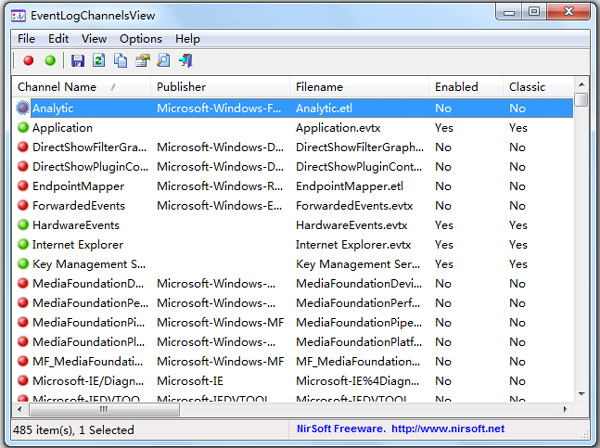 EventLogChannelsView绿色版(系统事件日志查看工具)