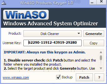 WinASO Products Keygen<a href=https://www.officeba.com.cn/tag/lvsemianfeiban/ target=_blank class=infotextkey>绿色免费版</a>(WinASO软件<a href=https://www.officeba.com.cn/tag/zhuceji/ target=_blank class=infotextkey>注册机</a>)