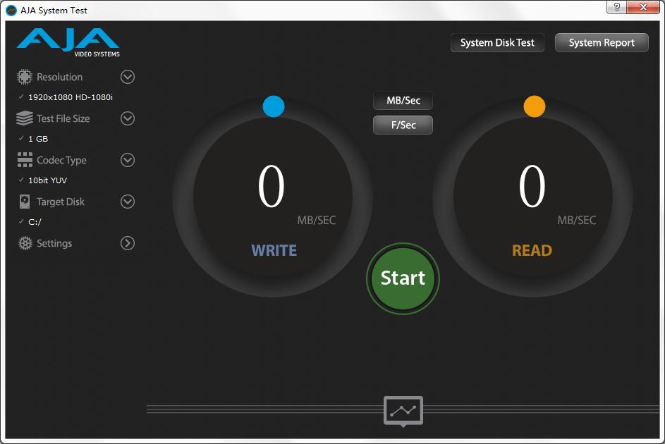 AJA System Test英文安装版(硬盘测速工具)