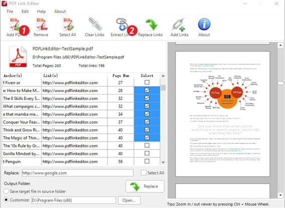 PDF Link Editor<a href=https://www.officeba.com.cn/tag/lvseban/ target=_blank class=infotextkey>绿色版</a>(pdf超链接修改工具)